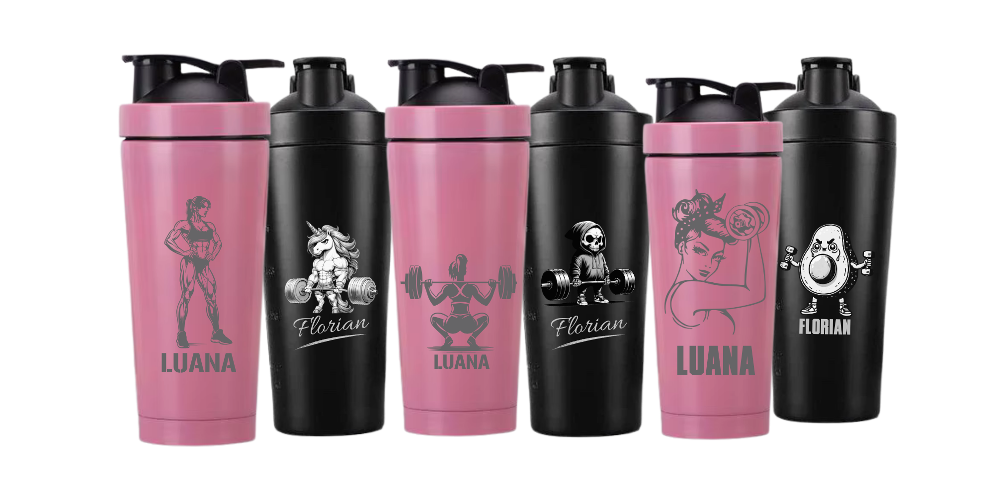 Personalisierter Fitness Shaker mit Namen – Geschenk für Sportler