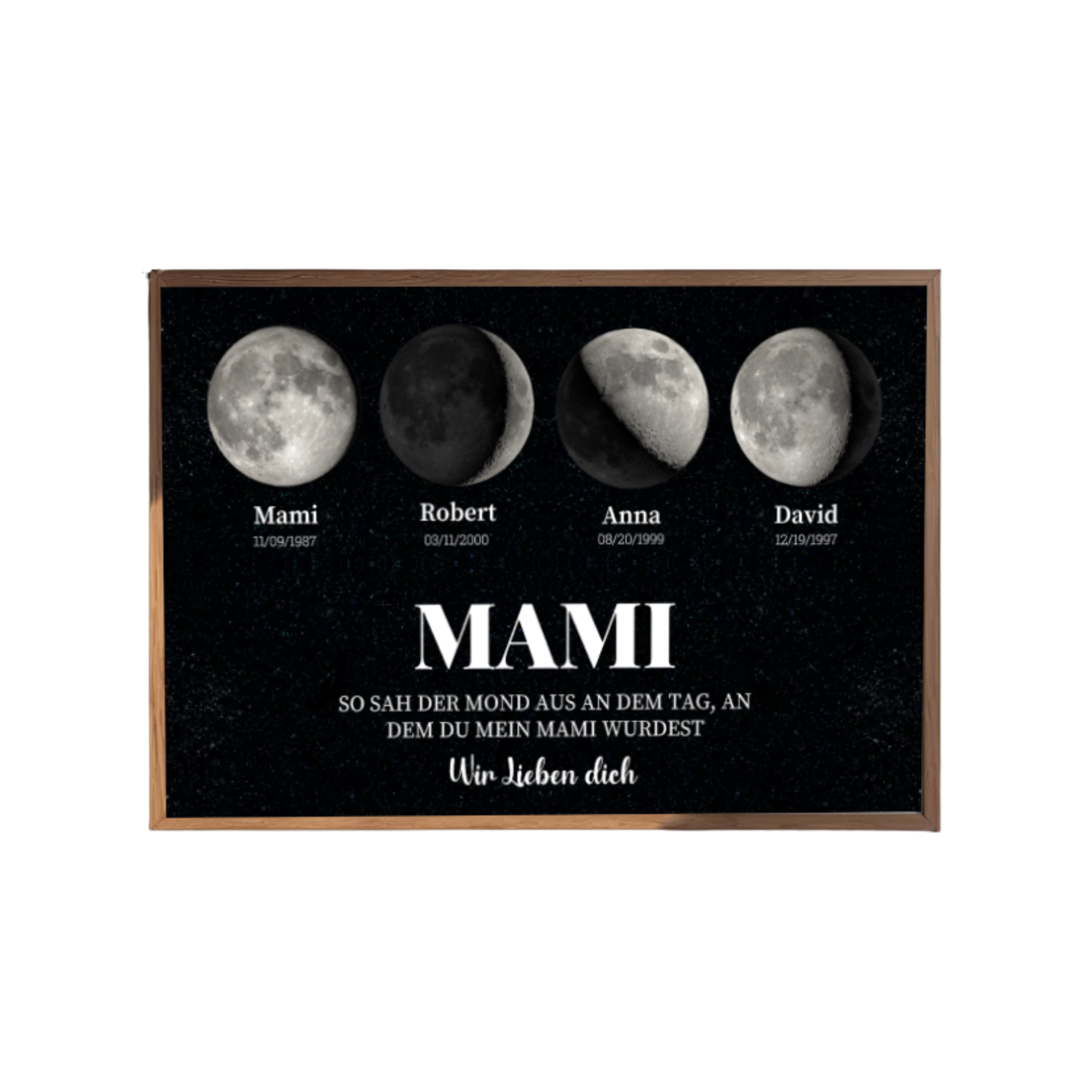 Personalisiertes Mondphasen Poster für Mama mit Wunschdatum