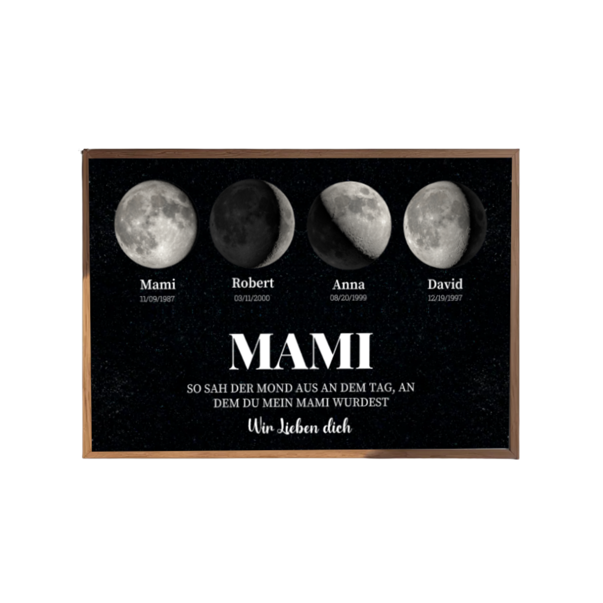 Personalisiertes Mondphasen Poster für Mama mit Wunschdatum
