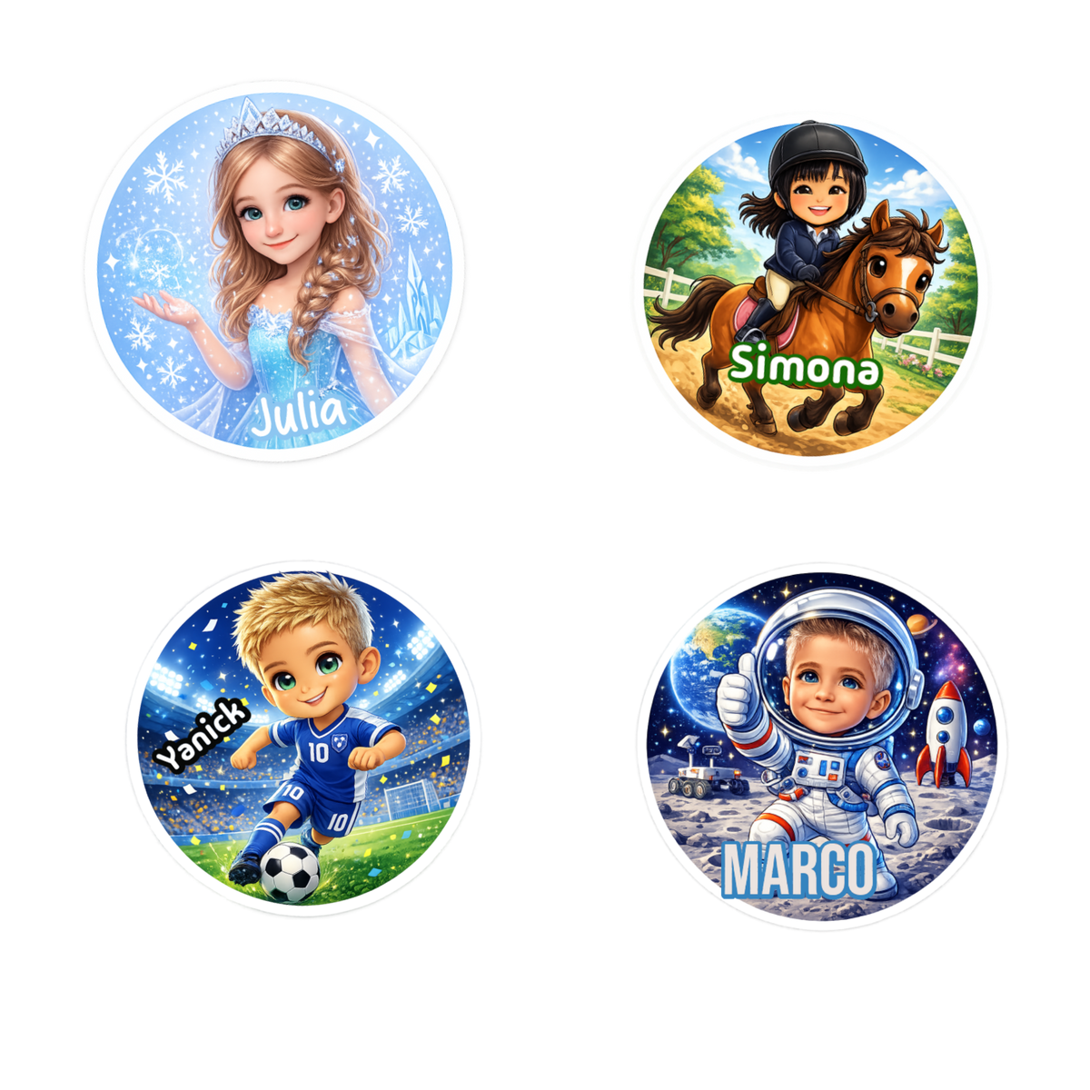 Kinder Namen Sticker Craft Monkeys 