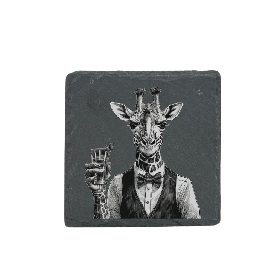 Schieferuntersetzer - Barkeeper Giraffe 1