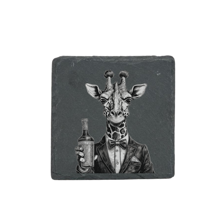 Schieferuntersetzer - Barkeeper Giraffe 2