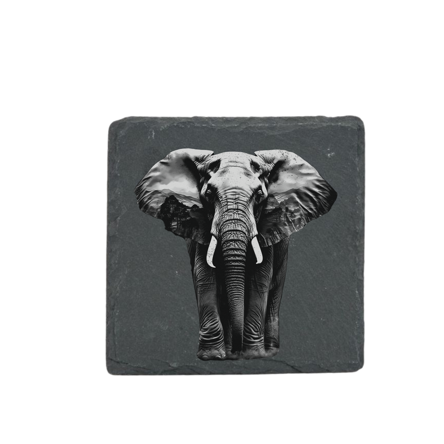 Schieferuntersetzer - Elefant