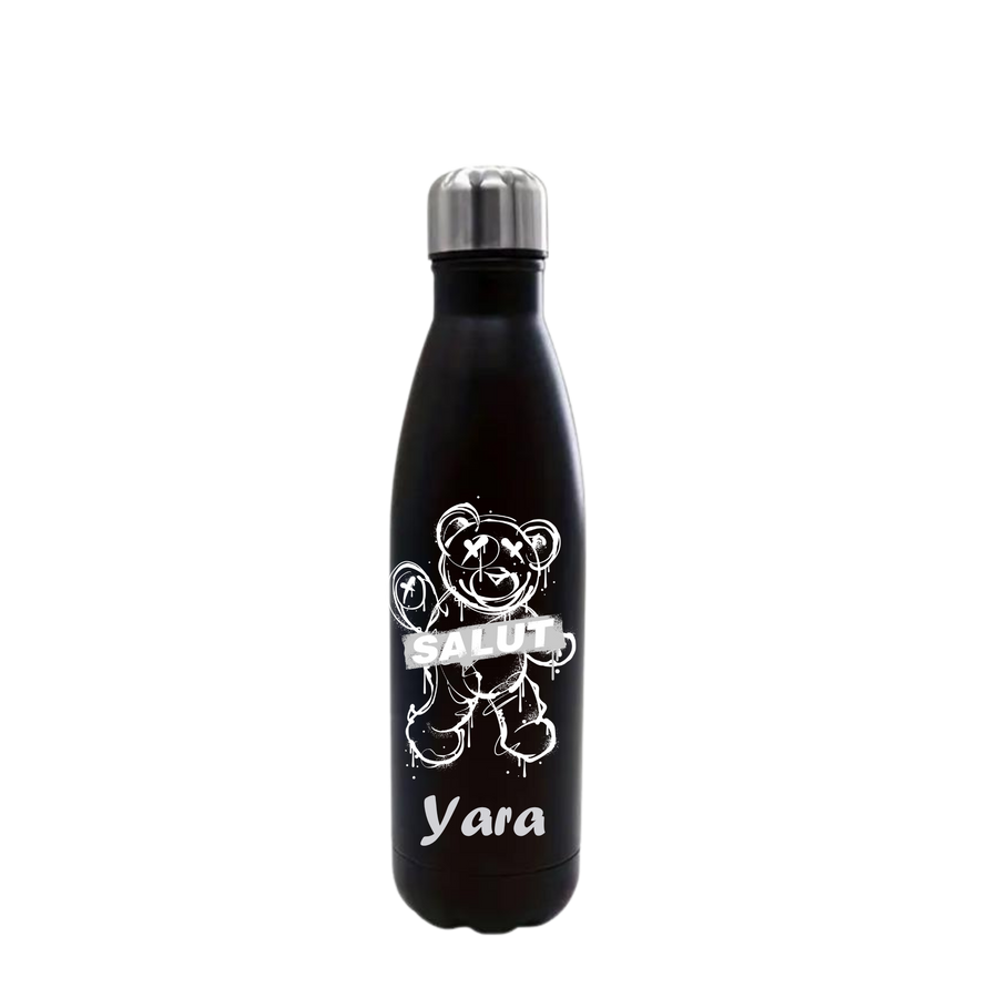 Thermoflasche Bär Salut - Personalisiert konisch