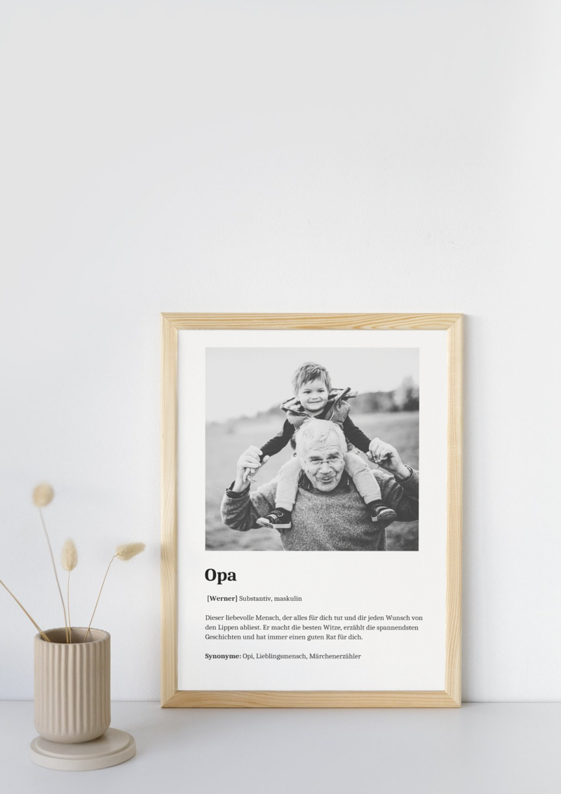 Definition Bild mit Foto "Opa" mit Definition und Namen