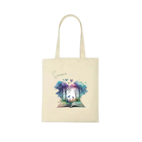 Thumbnail for Bookbag Buchtasche - Zauberwald Vögel 100%Baumwolle Personalisierbar