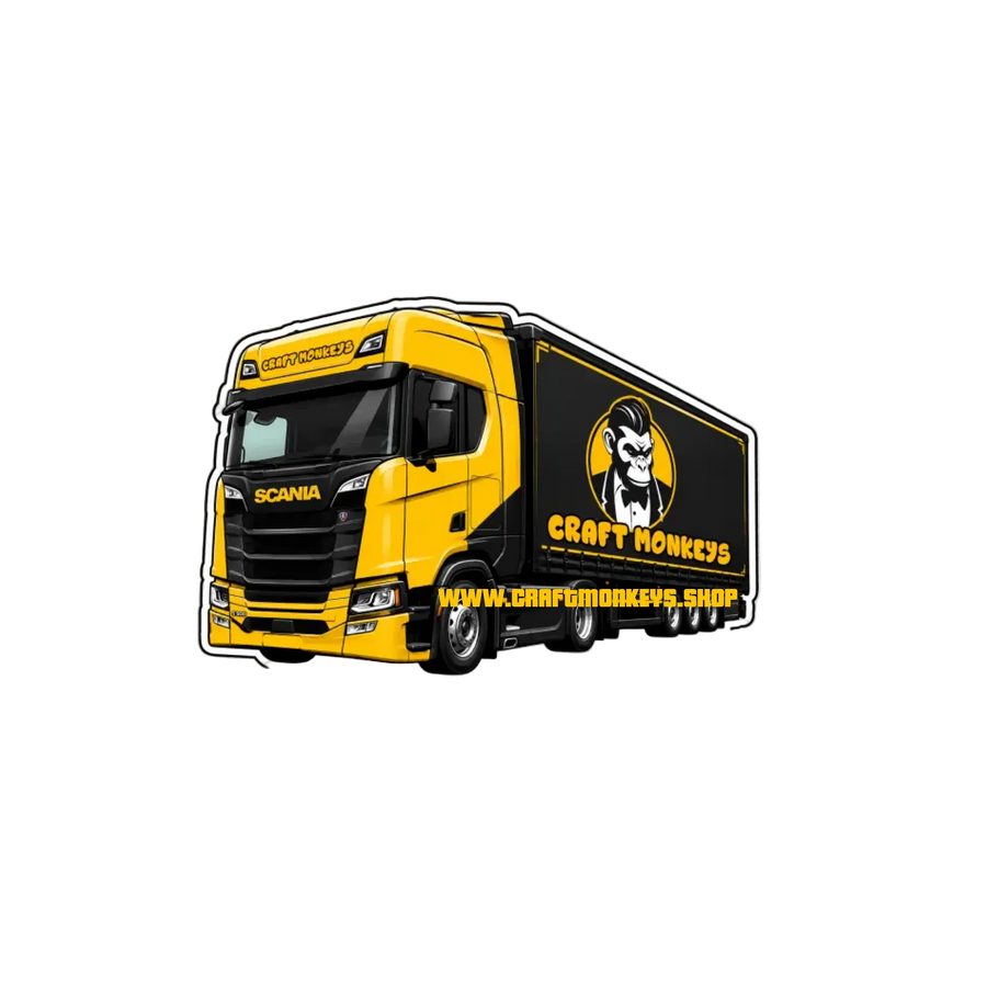 Personalisierter LKW Sticker im Comic-Stil