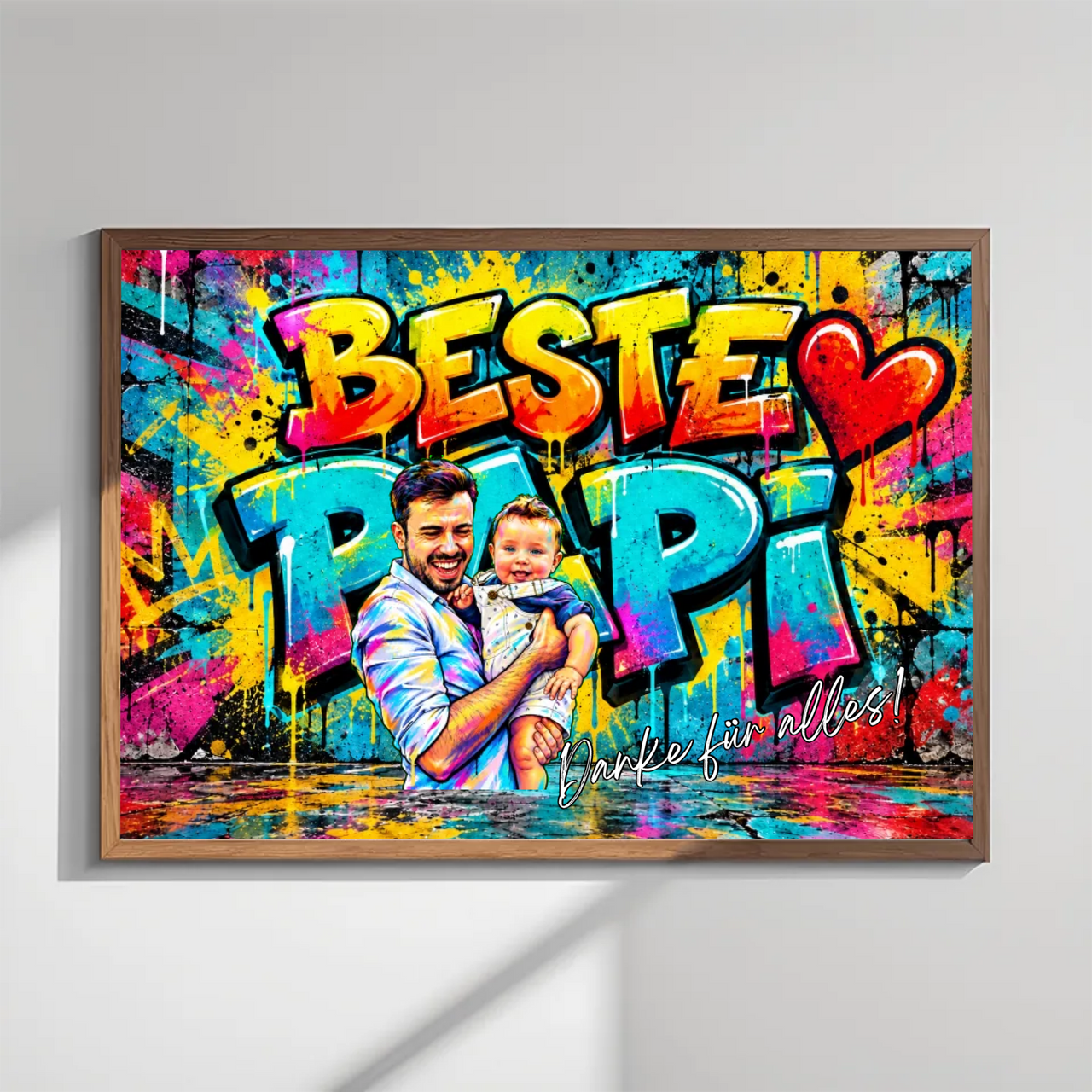 Personalisiertes Papa Poster im Graffiti-Stil – Beste Papi