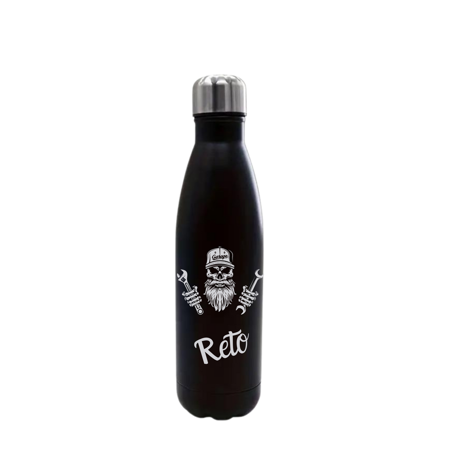 Thermoflasche Totenkopf Schrauber - Personalisierbar konisch