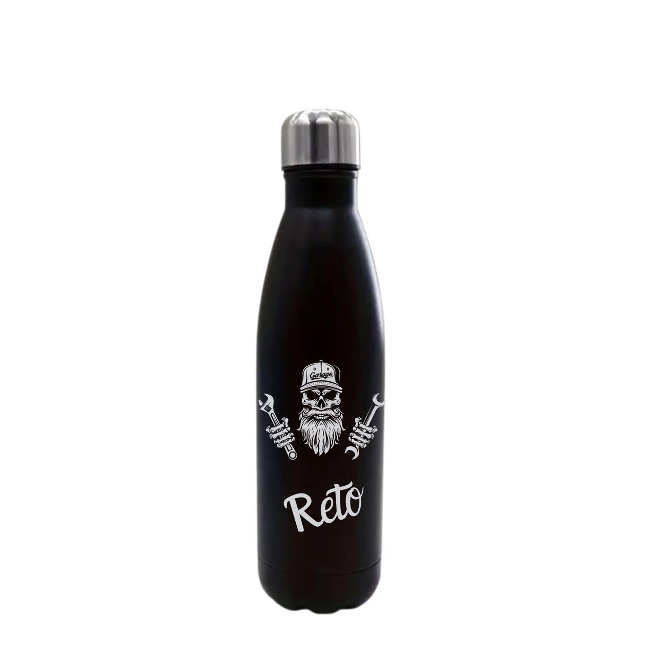 Thermoflasche Totenkopf Schrauber - Personalisierbar konisch