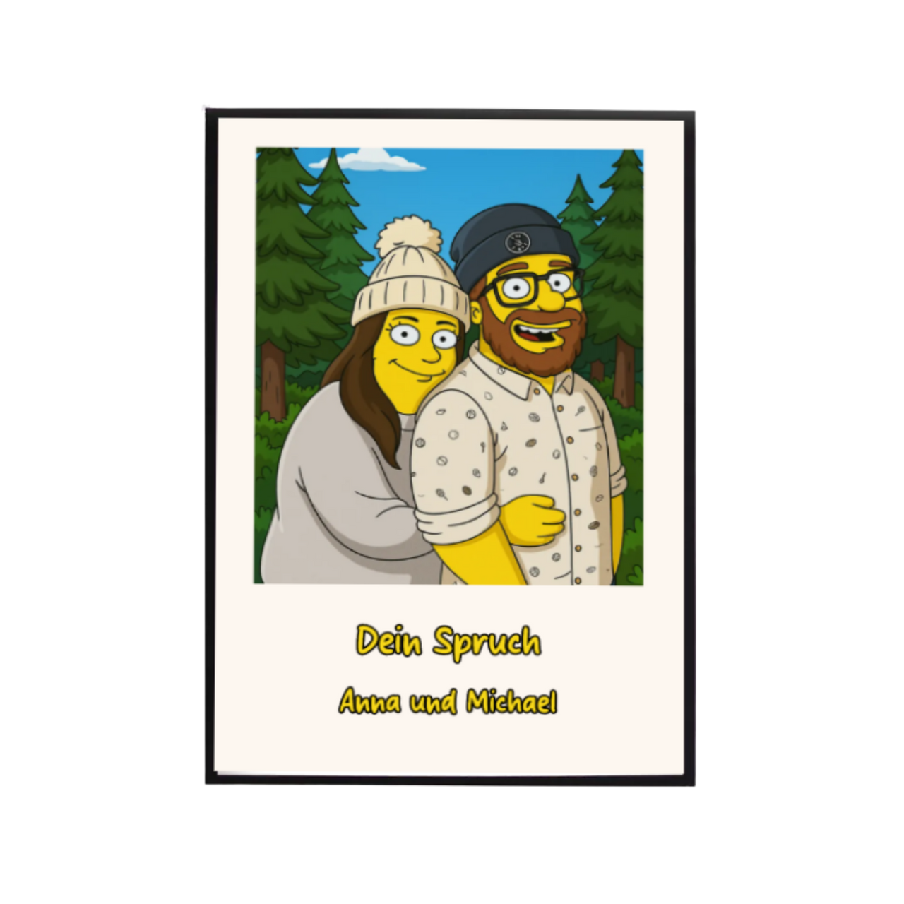 Cartoon Portrait aus Foto erstellen – Personalisierter gelber Comic Stil Poster