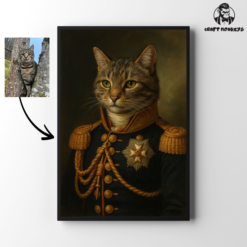 Katzen-General-Poster - Dein Kater als General