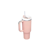 Thumbnail for Rosa Thermobecher 1,2 L im Stanley Style mit Henkel und Strohhalm