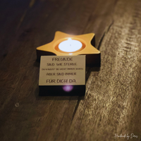 Thumbnail for Goldener Stern Teelicht - Handmade by Doris