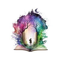 Thumbnail for Bookbag Buchtasche -Zauberwald Frau 2 100%Baumwolle Personalisierbar
