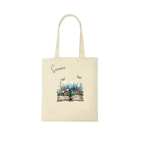 Thumbnail for Bookbag Buchtasche - Buch mit Pilzen 100%Baumwolle Personalisierbar