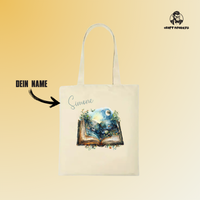 Thumbnail for Bookbag Buchtasche - Traum Buch 100%Baumwolle Personalisierbar