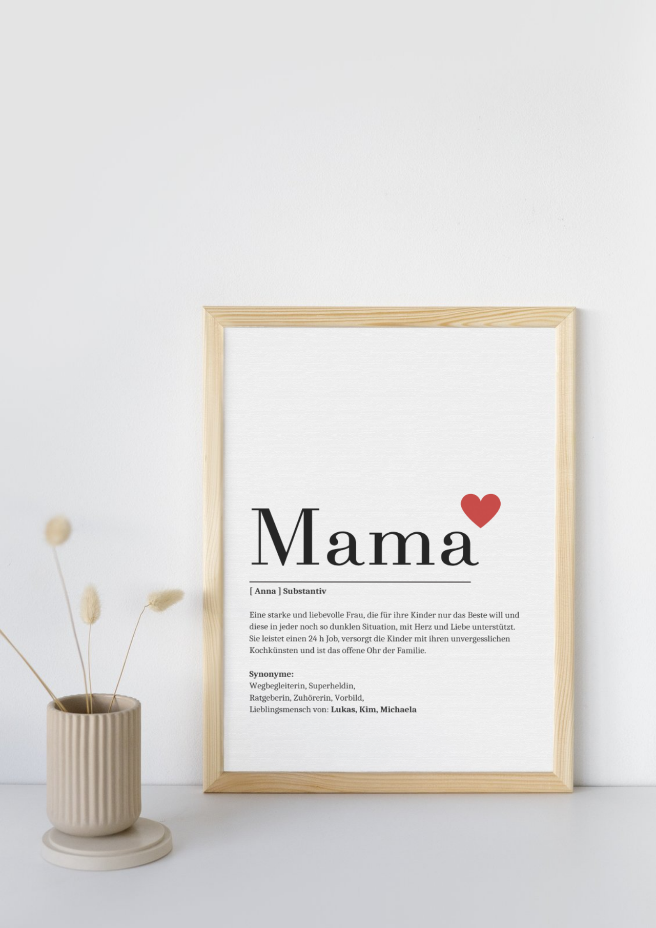 Leinwanddruck Mama – Definition und Name
