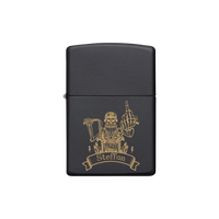 Thumbnail for Zippo Feuerzeug personalisiert mit goldener Gravur - Motorradfahrer Totenkopf mit Bart