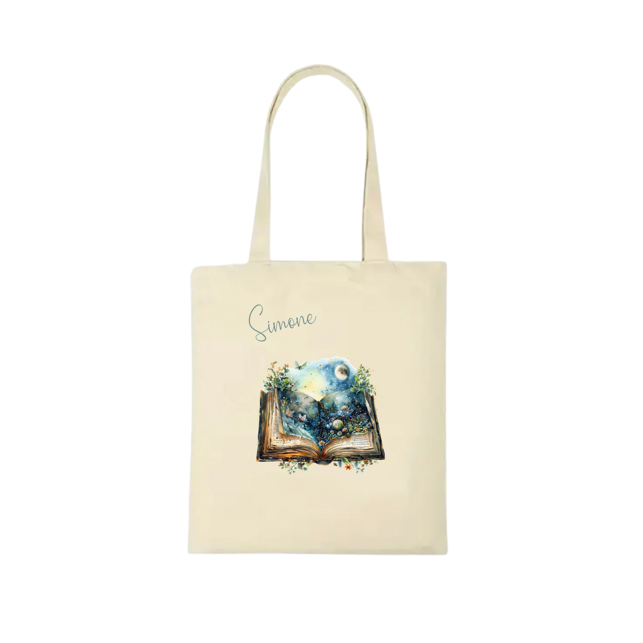 Bookbag Buchtasche - Traum Buch 100%Baumwolle Personalisierbar