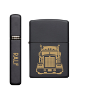 Thumbnail for Zippo Feuerzeug personalisiert mit goldener Gravur - LKW