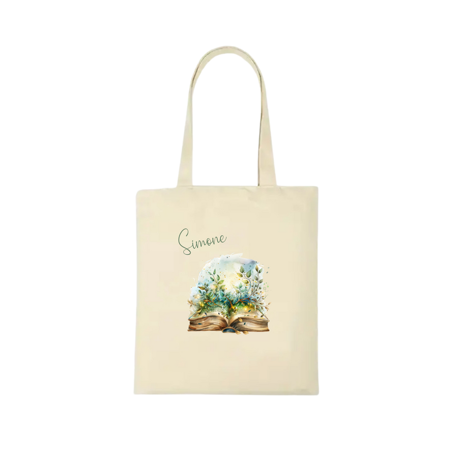 Bookbag Buchtasche - Traum Buch 3 100%Baumwolle Personalisierbar