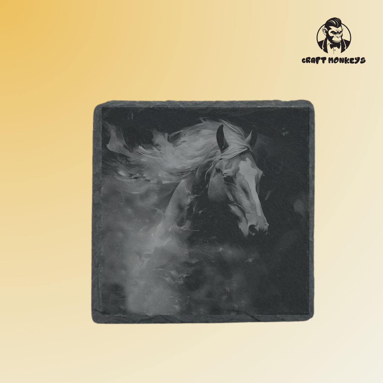 Schieferuntersetzer - Pferd 2