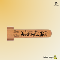 Thumbnail for Personalisierter Schuhlöffel aus Buchenholz im Alpen-Design – 55  Gravur mit Name