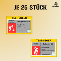 Thumbnail for Lustige Party-Sticker „Stiftung Sauftest“ – personalisierbare Aufkleber für Männer & Frauen