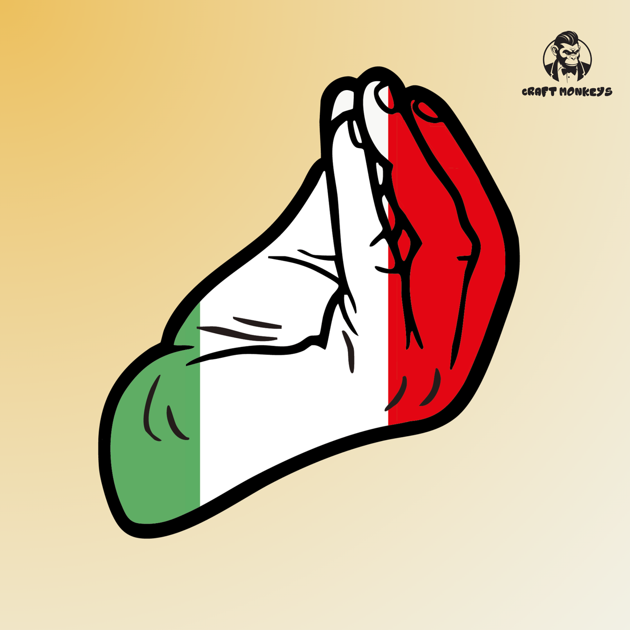 Italien Handzeichen Sticker – Wasserfest & langlebig