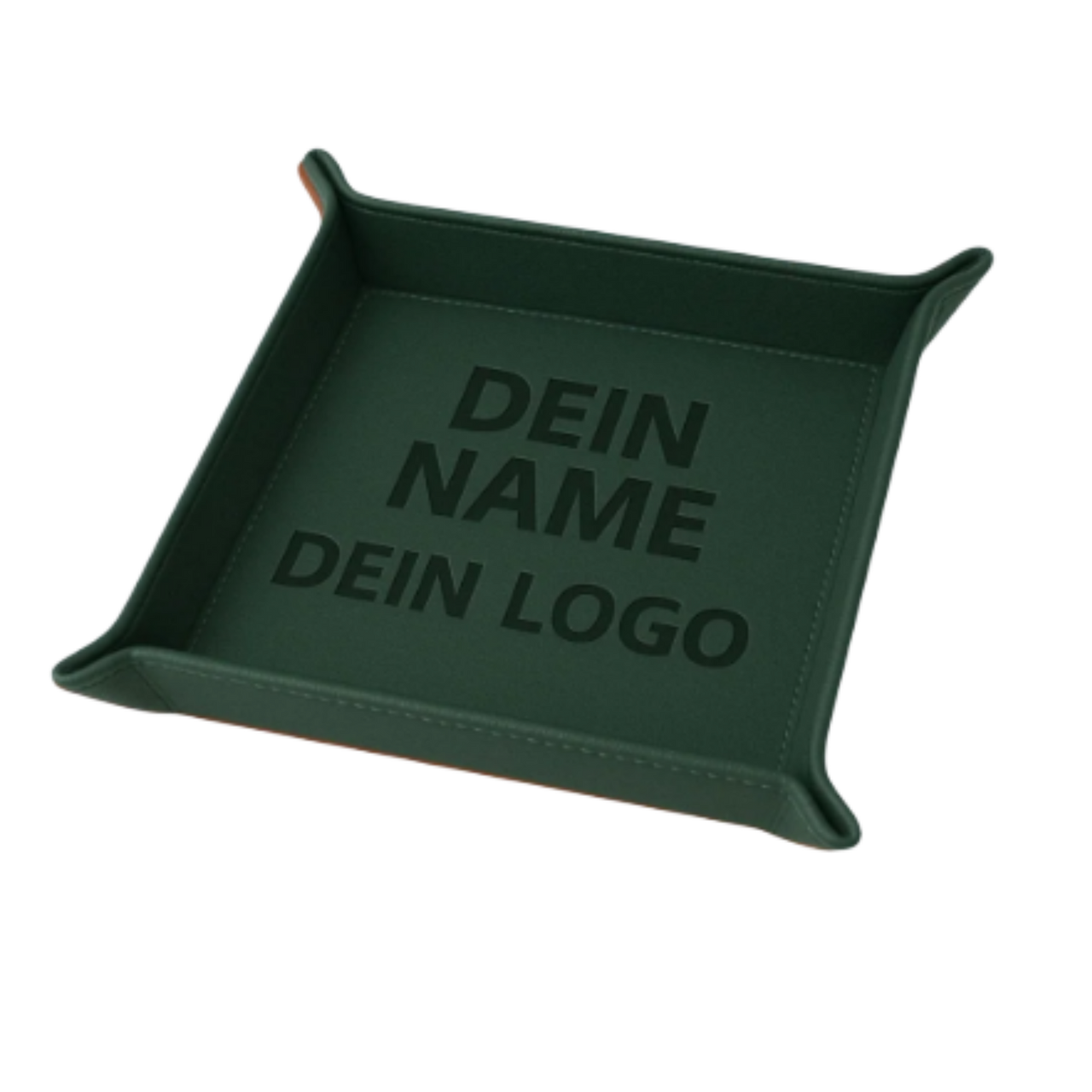 Leder Ablageschale Waldgrün mit Personalisierung
