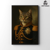 Thumbnail for Katzen-General-Poster - Dein Kater als General