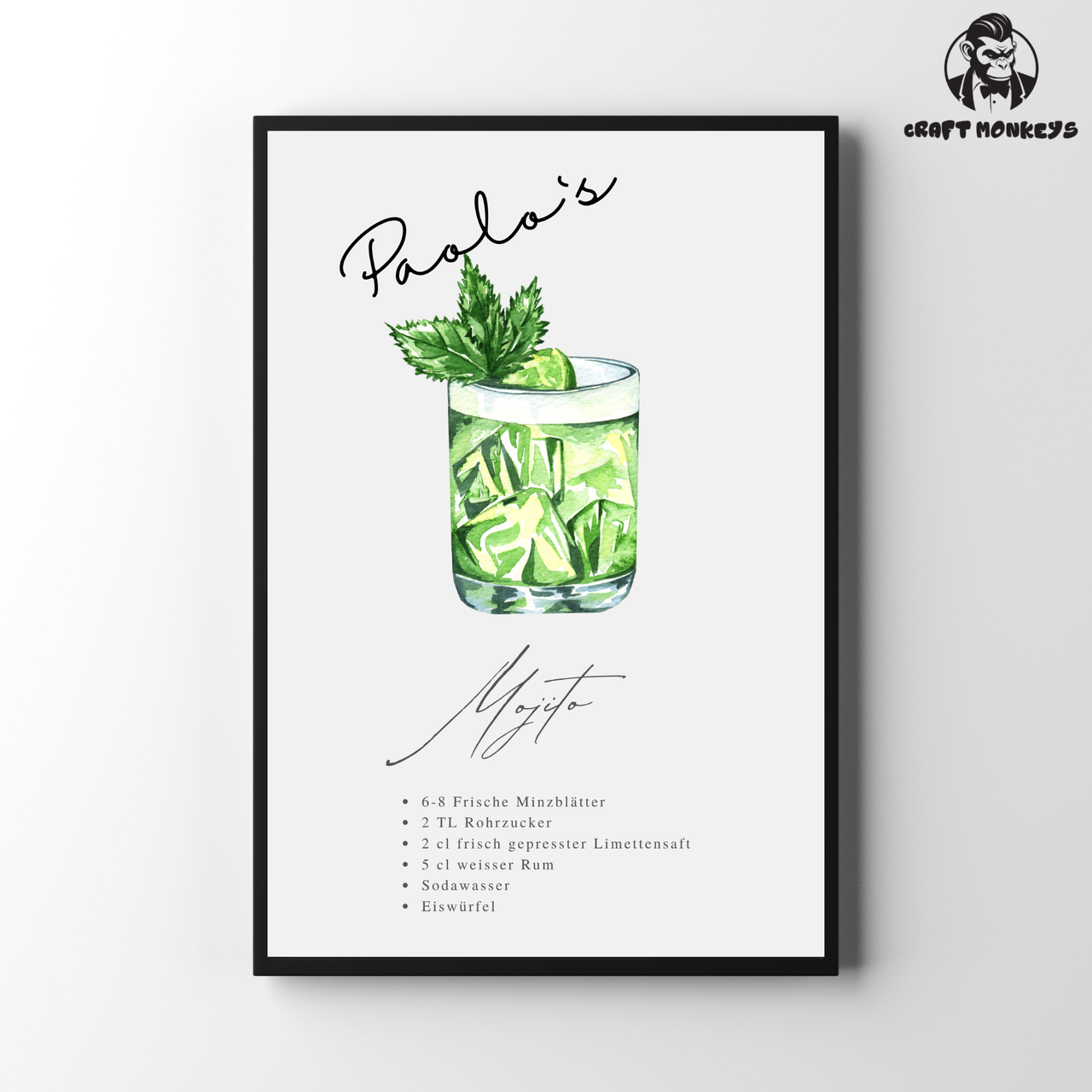 Cocktail-Poster Personalisierbar – Mojito