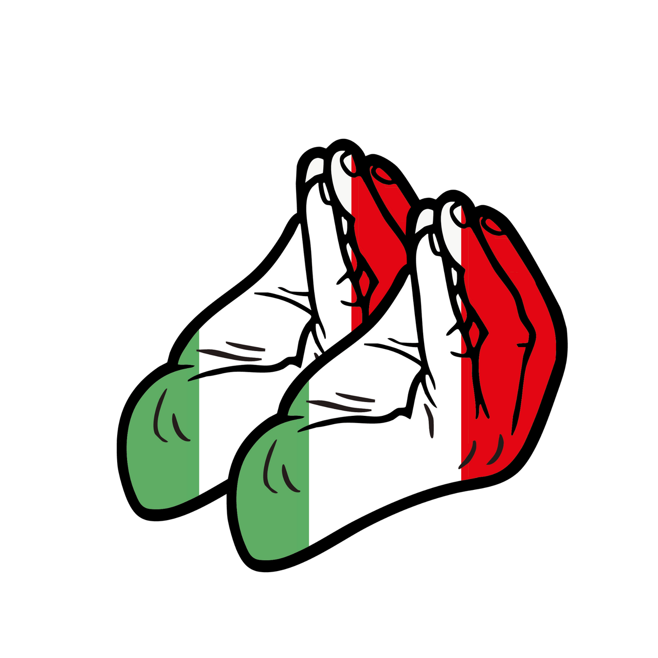 Italienischer Hand Sticker 2 Stück