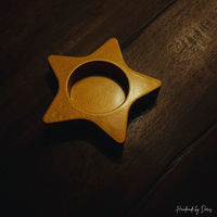 Thumbnail for Goldener Stern Teelicht - Handmade by Doris