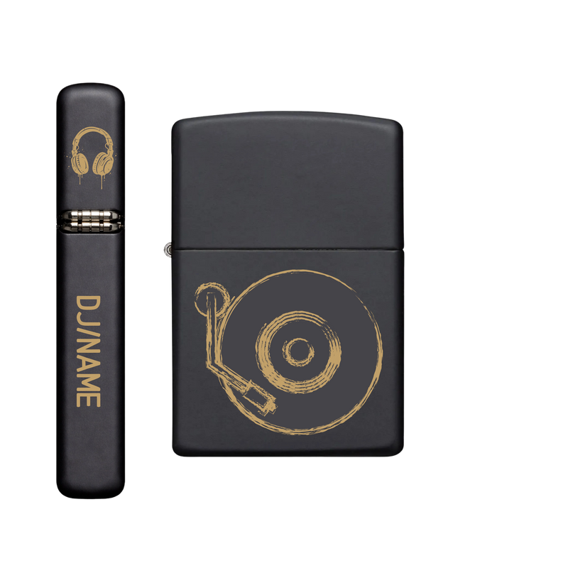 Zippo Feuerzeug personalisiert mit goldener Gravur - DJ