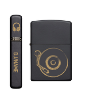 Thumbnail for Zippo Feuerzeug personalisiert mit goldener Gravur - DJ