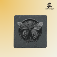 Thumbnail for Schieferuntersetzer - Schmetterling Uhr 1