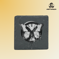 Thumbnail for Schieferuntersetzer - Schmetterling Uhr 2