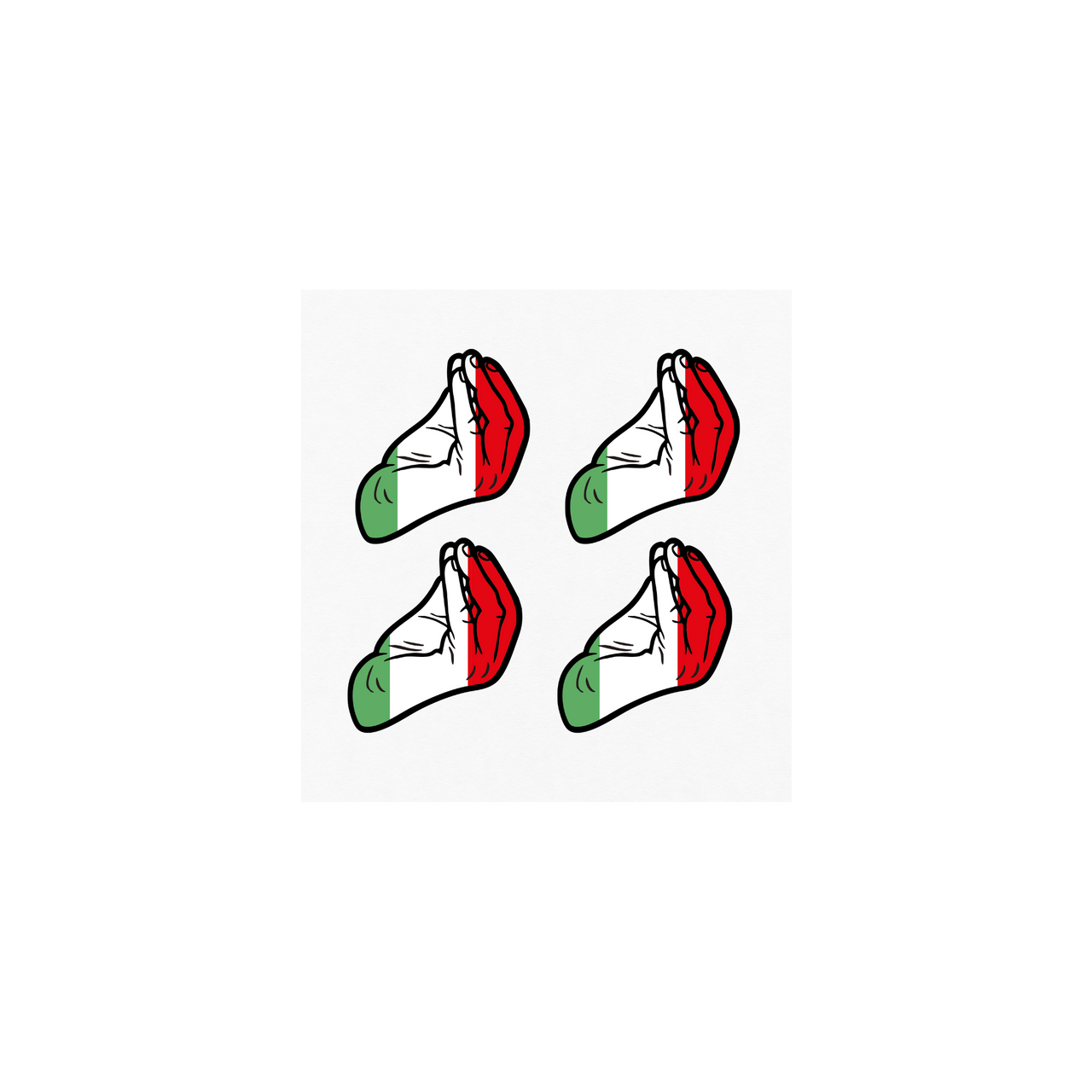Italienischer Hand Sticker  4 Stück 