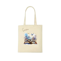 Thumbnail for Bookbag Buchtasche - Schmetterling Buch 100%Baumwolle Personalisierbar