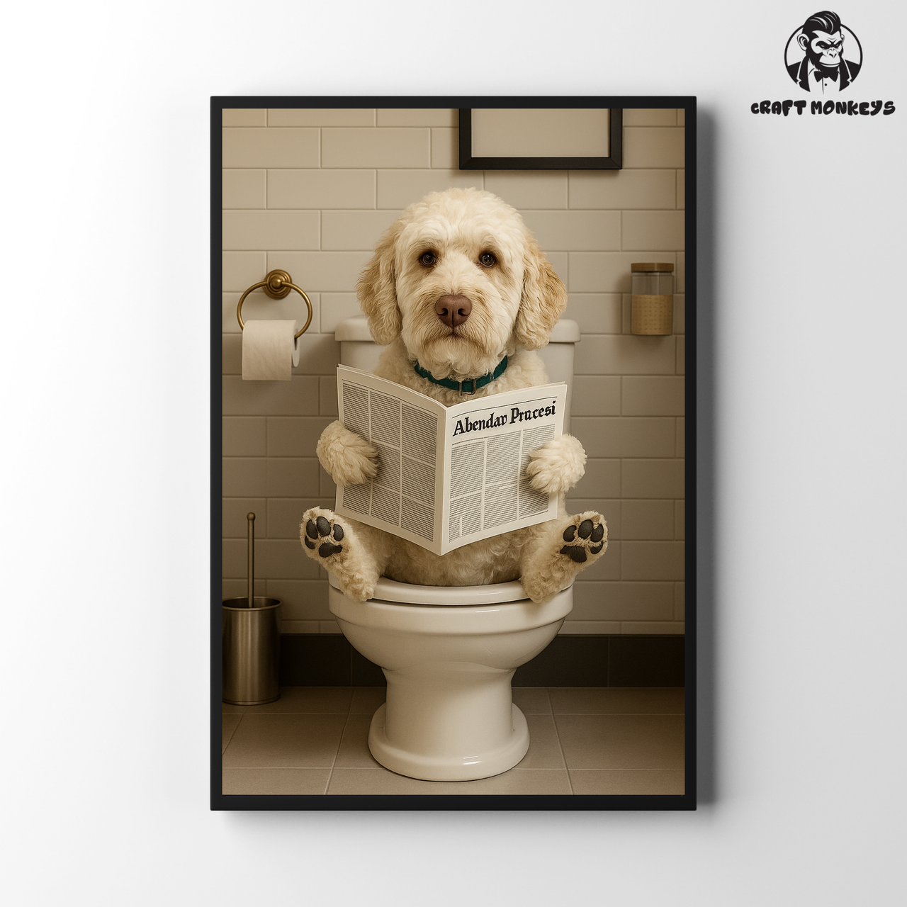 Dein Hund auf dem Klo - Personalisiertes Kunstposter