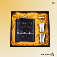 Thumbnail for Personalisierter Alpen-Flachmann aus Edelstahl – Geschenkset mit Gravur & Name