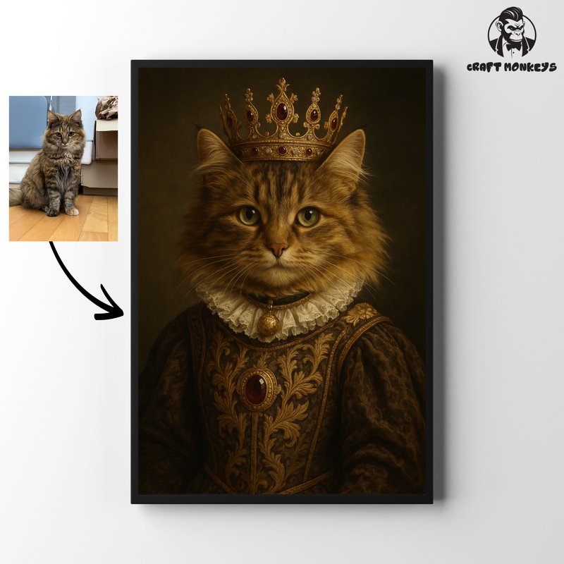 Königliche Katze Poster - Deine Katze als Königin
