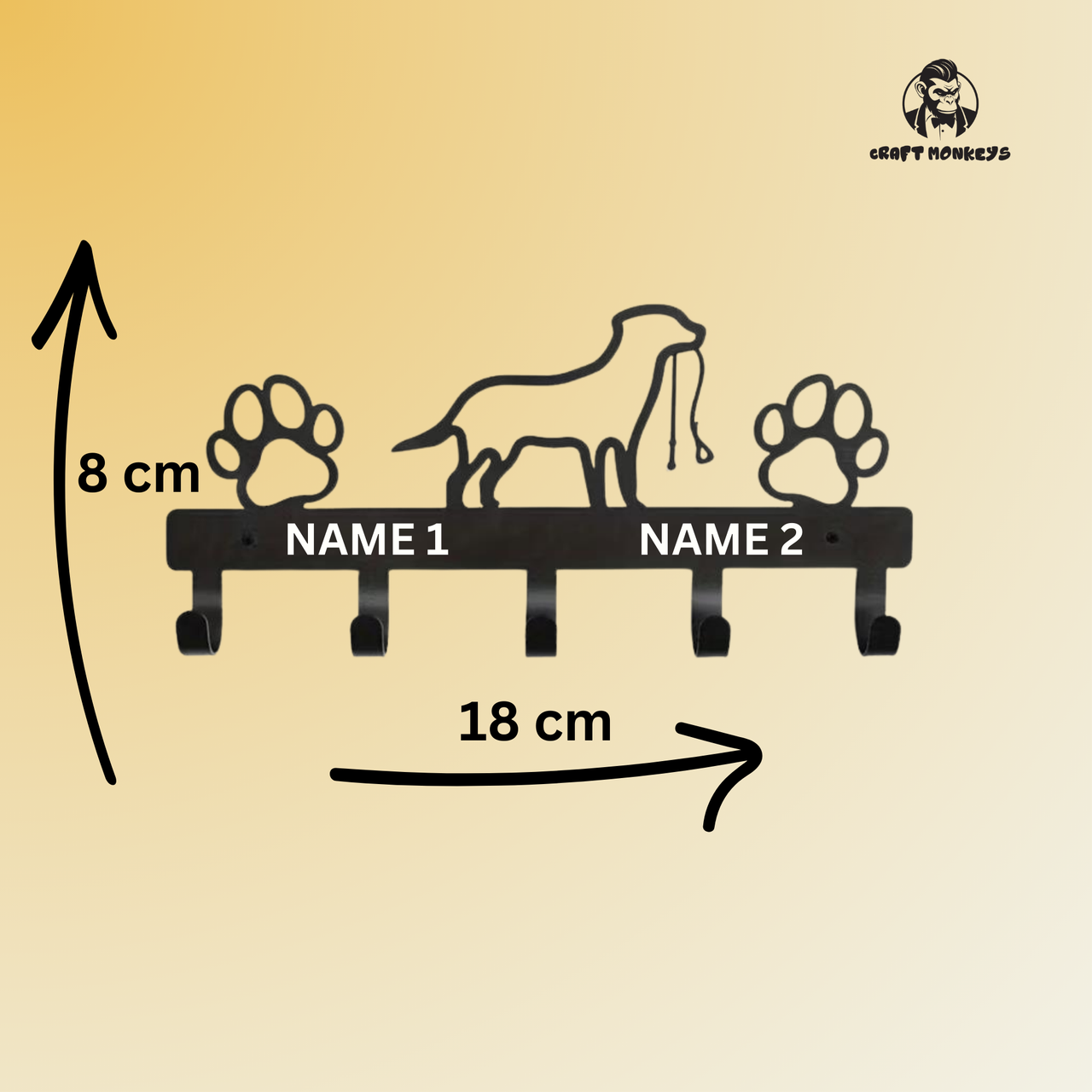 Personalisierte Hundegarderobe mit Namen – inkl. Schrauben & Dübel