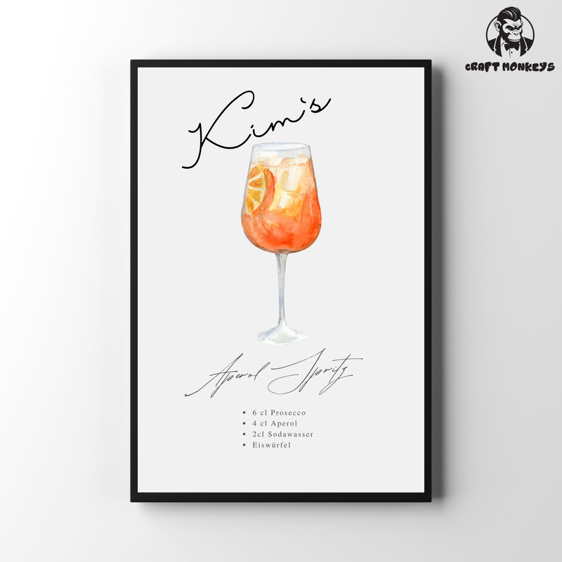 Cocktail-Poster Personalisierbar – Aperol Spritz