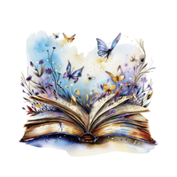 Thumbnail for Bookbag Buchtasche - Schmetterling Buch  100%Baumwolle Personalisierbar