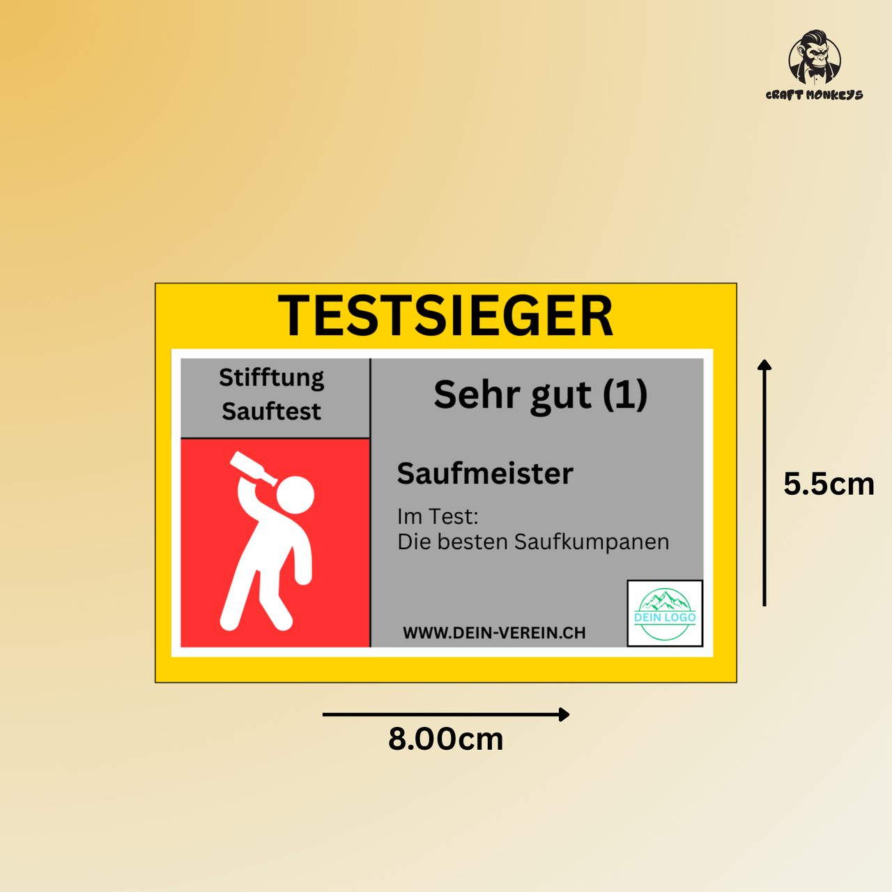 Lustige Party-Sticker „Stiftung Sauftest“ – personalisierbare Aufkleber für Männer & Frauen