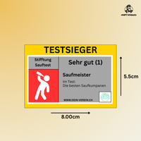 Thumbnail for Lustige Party-Sticker „Stiftung Sauftest“ – personalisierbare Aufkleber für Männer & Frauen