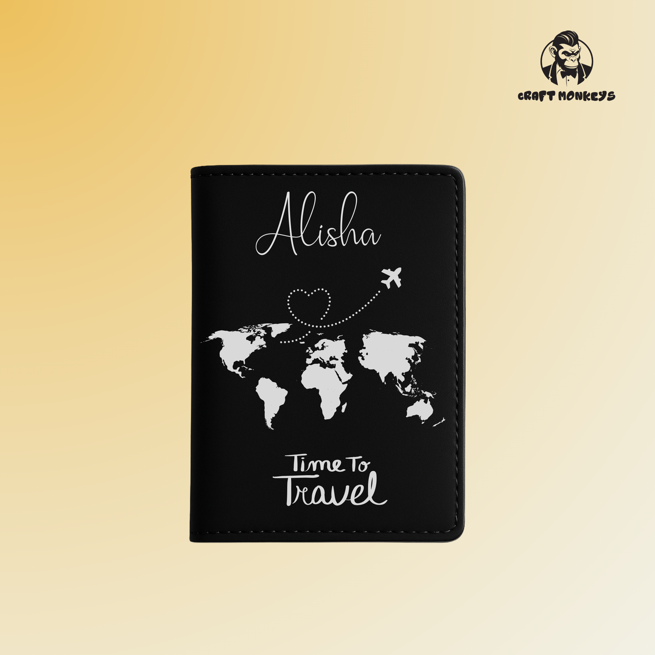 Personalisierte Reisepasshülle mit Silber Gravur - Time To Travel